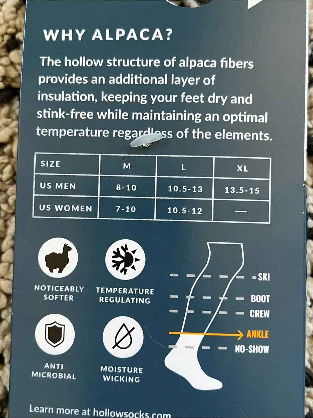 Hollow performance alpaca